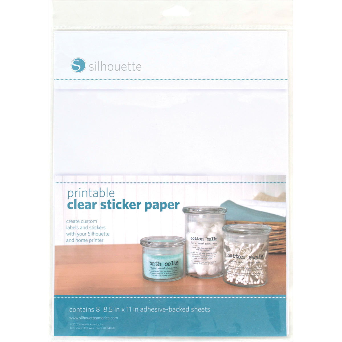 Silhouette Printable Sticker Paper 8.5"X11" 8/PkgClear Picnic Hill