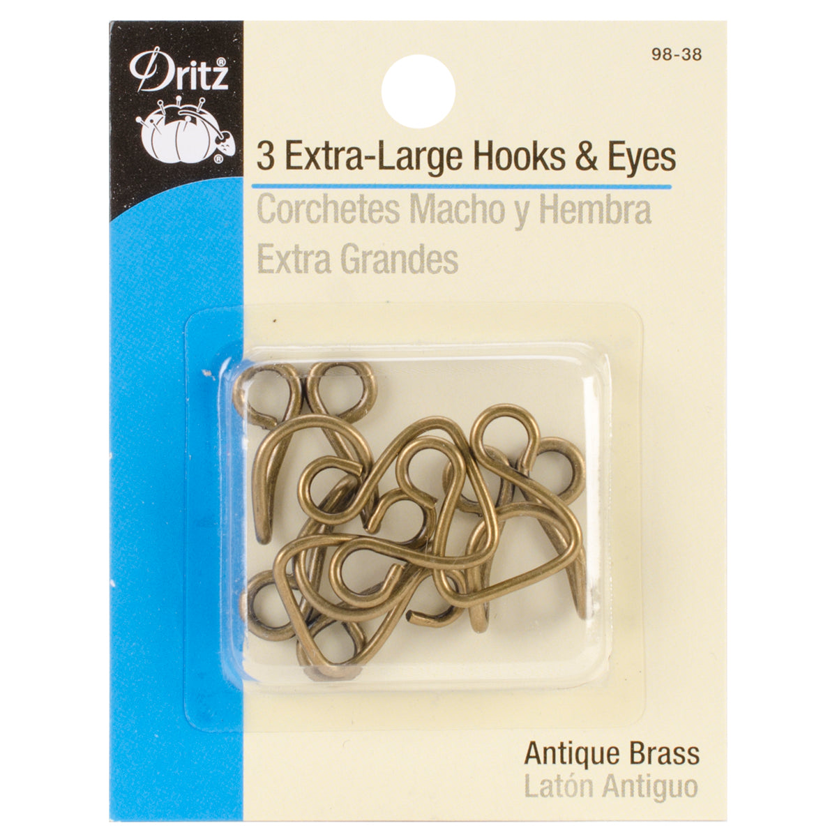Dritz Extra-Large Hooks & Eyes 3/Pkg-Black