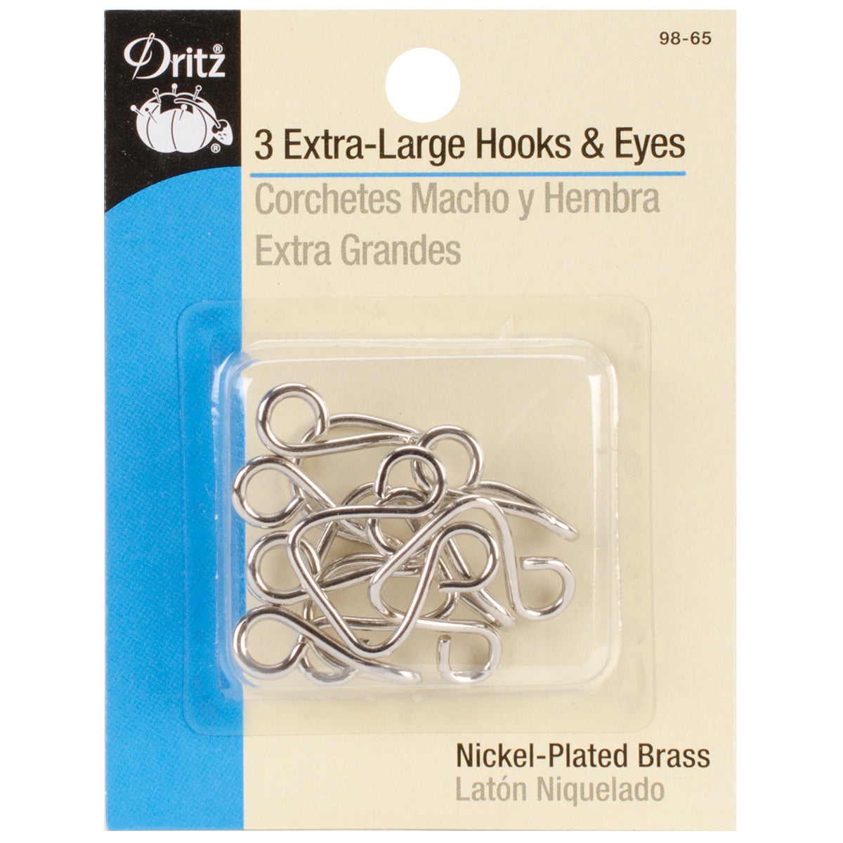 Dritz Extra-Large Hooks & Eyes 3/Pkg-Black