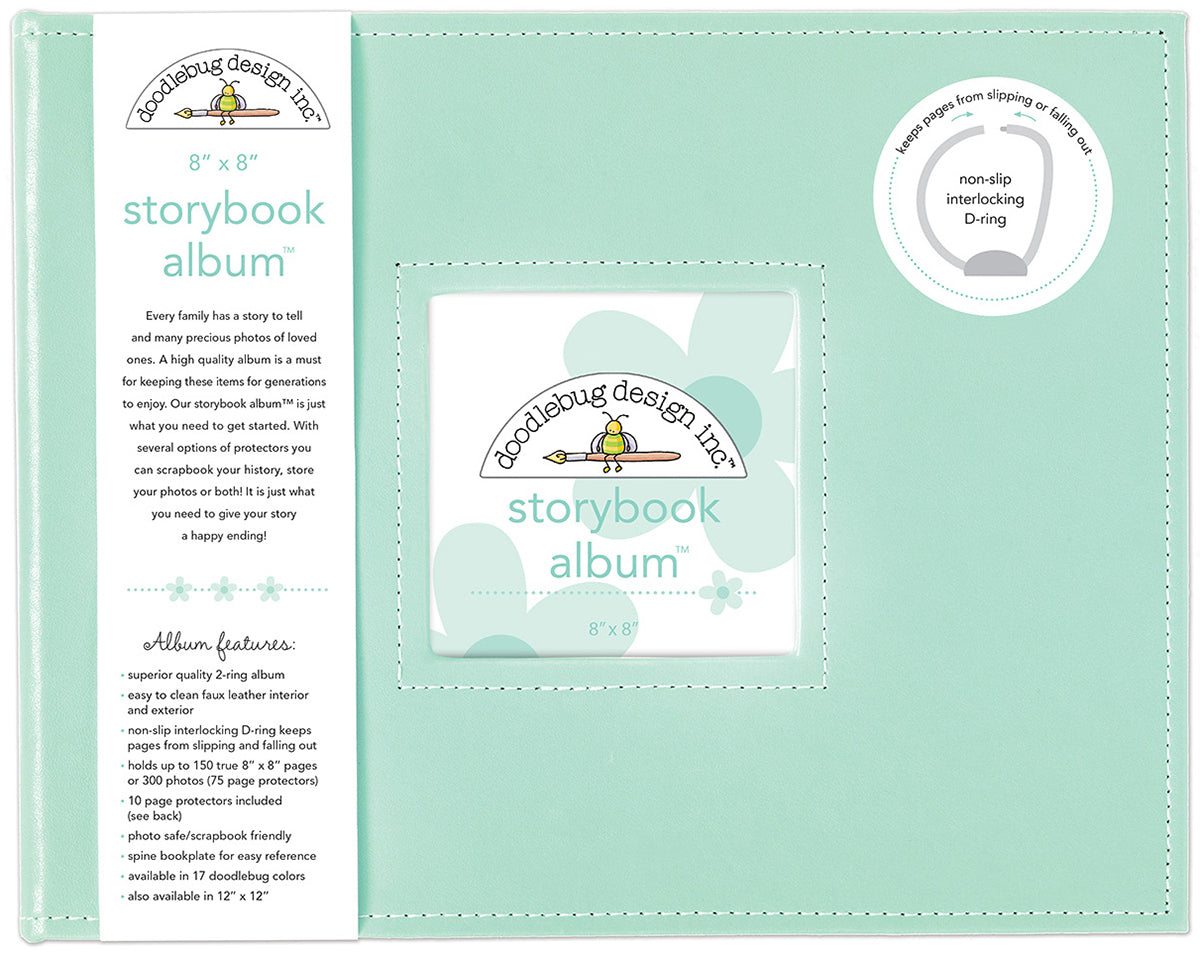Doodlebug Storybook D-Ring Album 8"X8"-Select Color