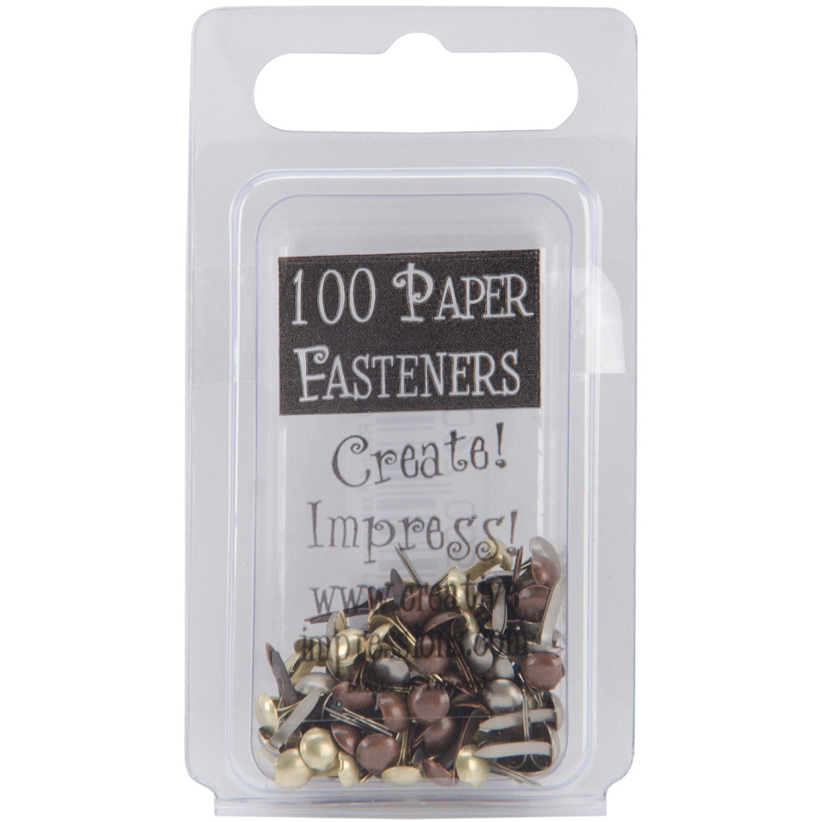 Creative Impressions Mini Metal Paper Fasteners 3mm 100/Pkg-Round - Antique