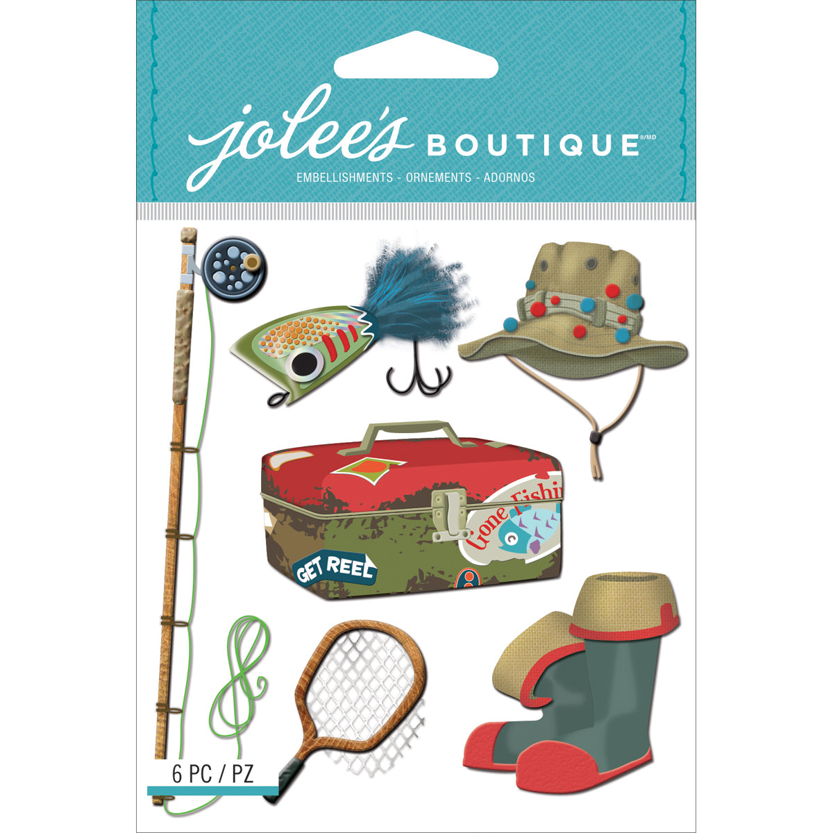 Jolee's Boutique Dimensional Stickers-Fishing