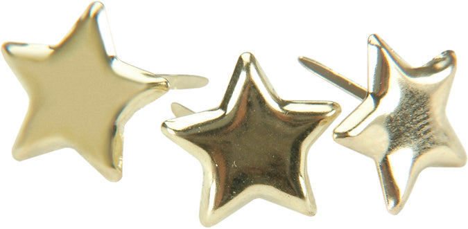 Creative Impressions Metal Paper Fasteners 50/Pkg-Stars - Gold
