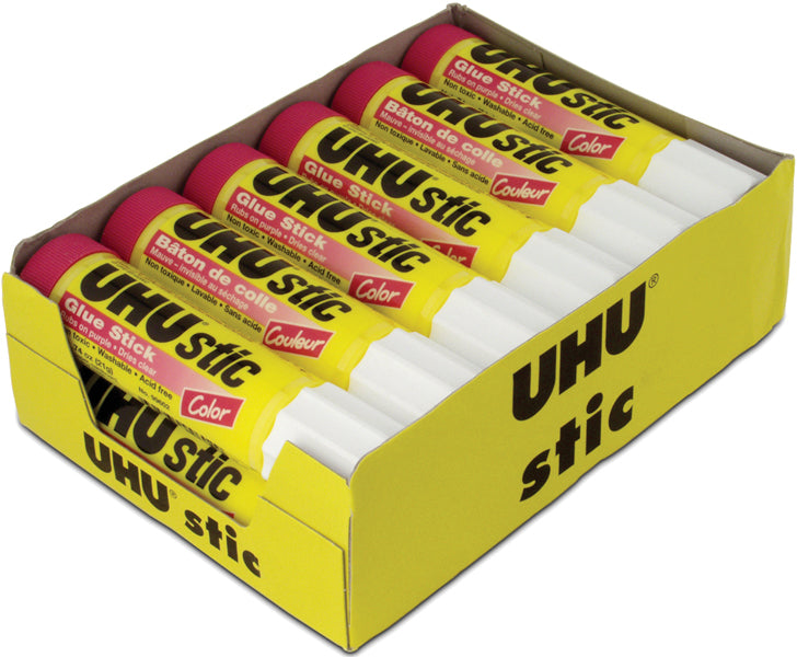 UHU Stic Color Glue Stick 12pc Display-.74oz
