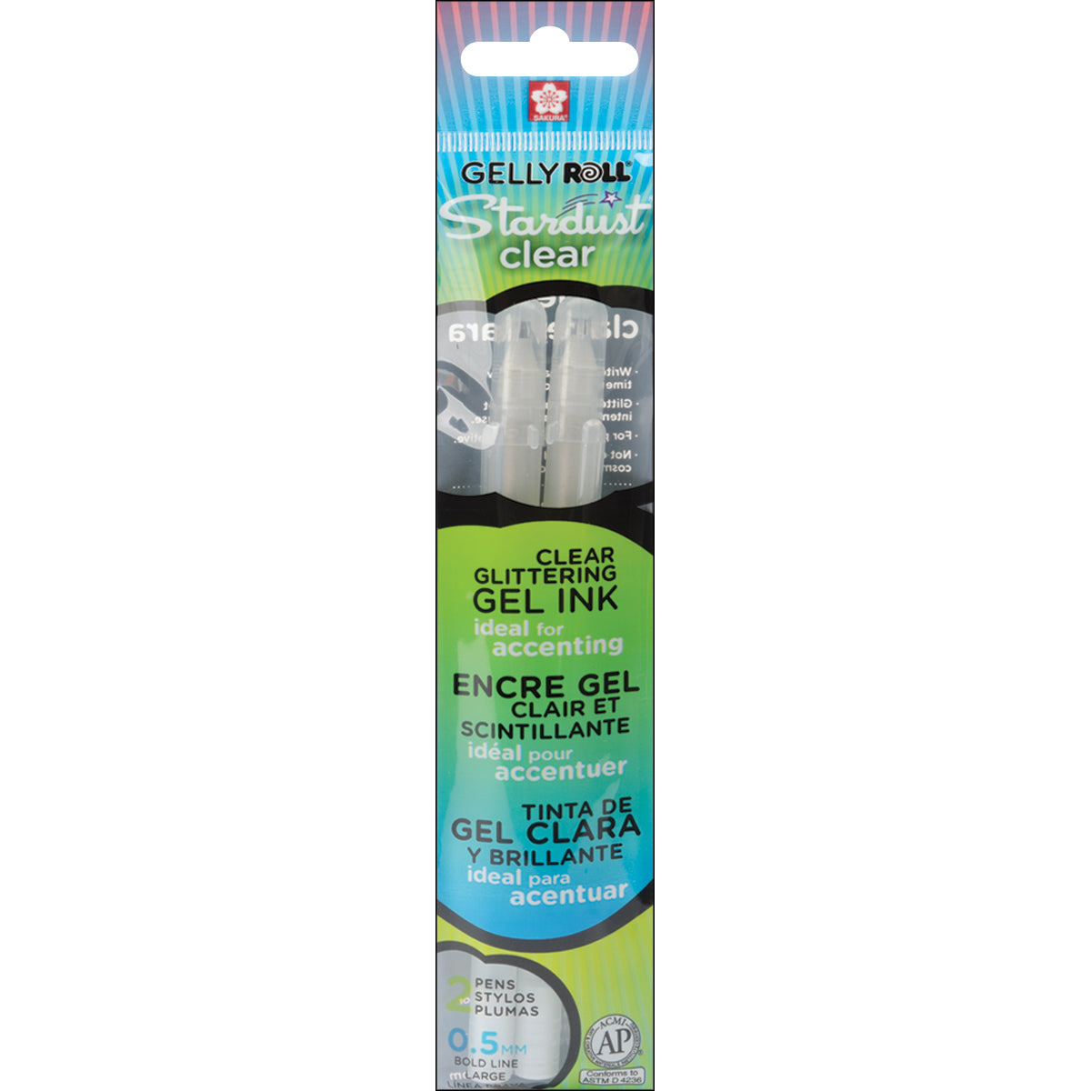 Sakura Gelly Roll Stardust Bold Point Pens 2/Pkg-Clear Glitter