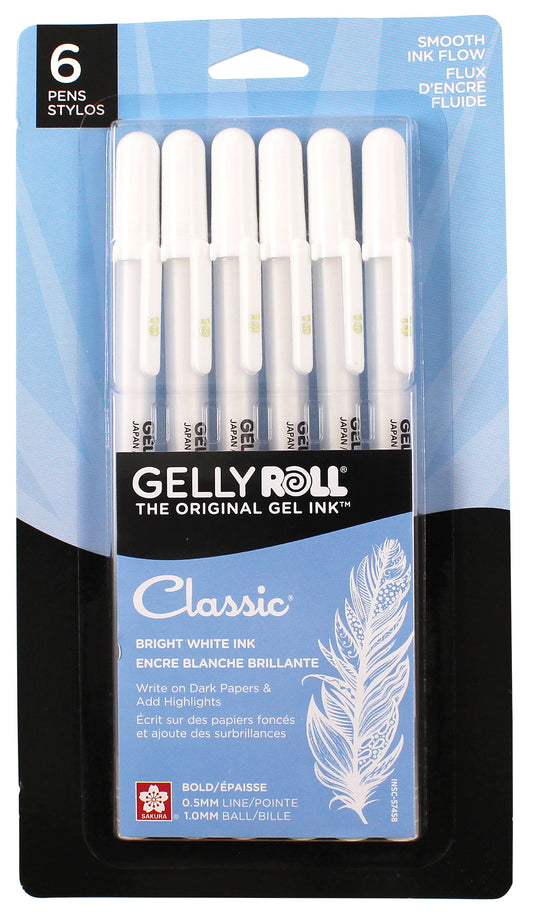 Gelly Roll Classic Bold Point Pens 6/Pkg-White
