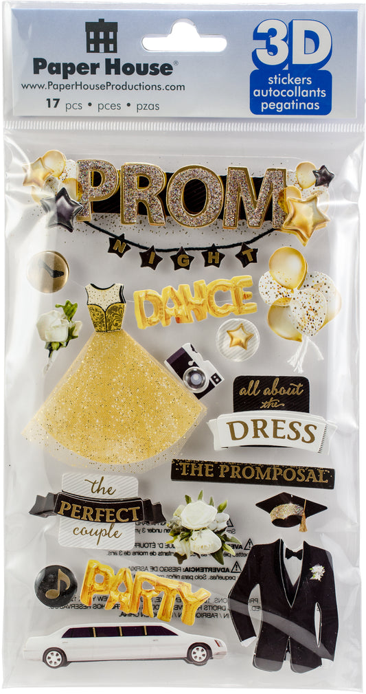 Paper House 3D Stickers 4.5"X7.5" -Prom