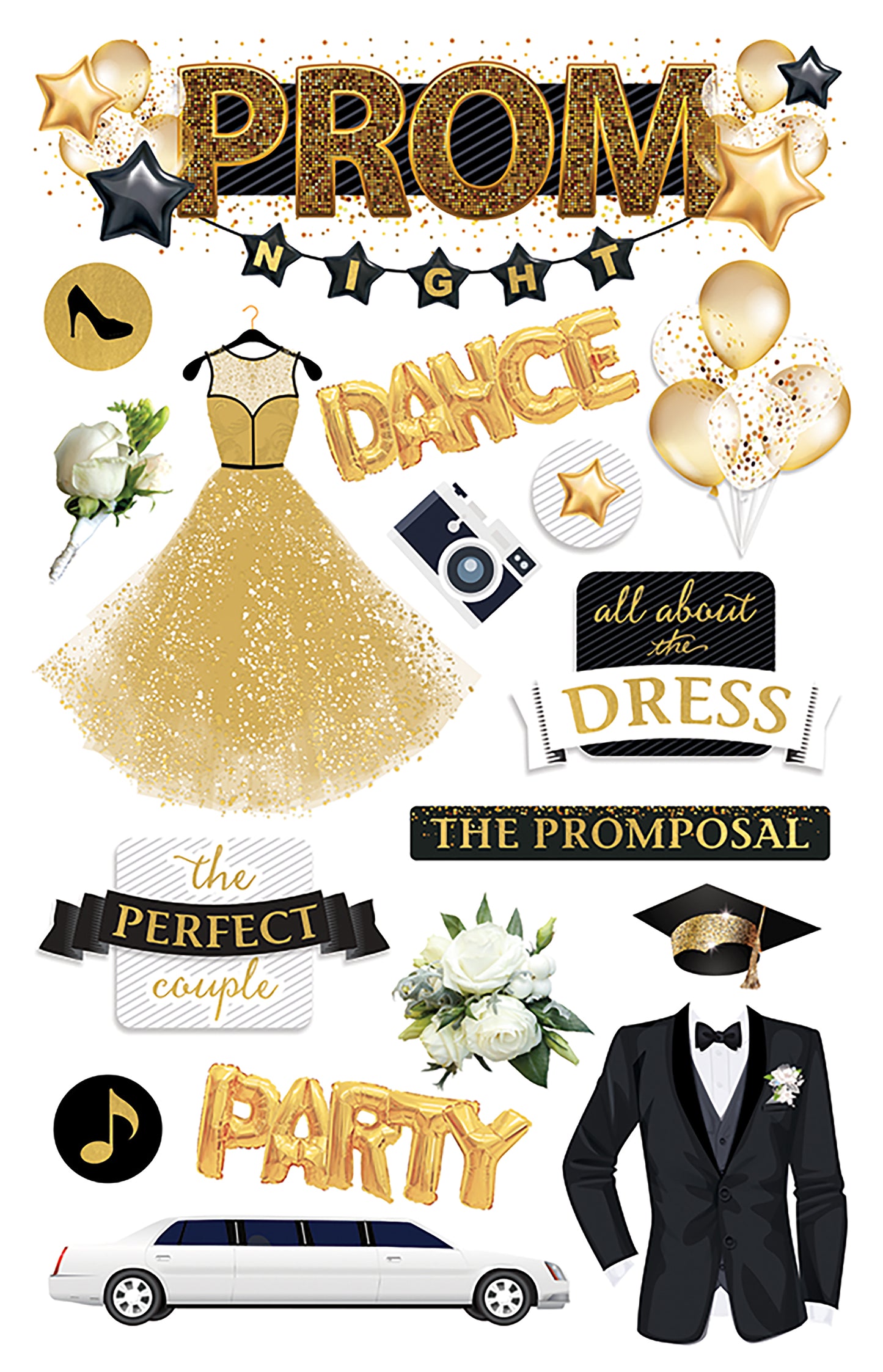 Paper House 3D Stickers 4.5"X7.5" -Prom