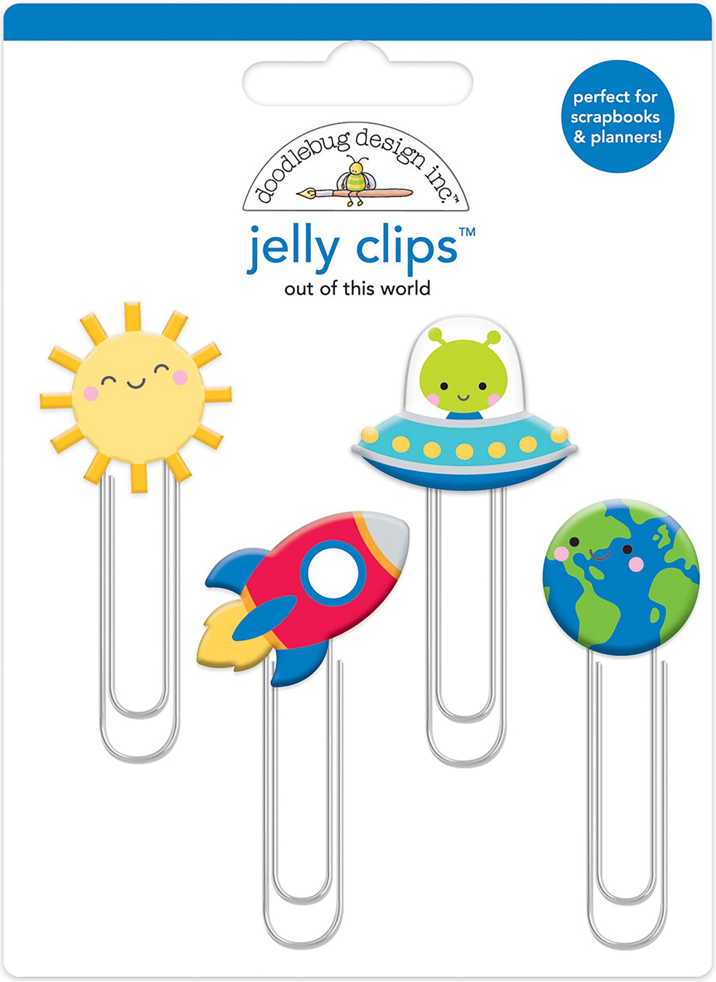 Doodlebug Jelly Clips 4/Pkg-Out Of This World