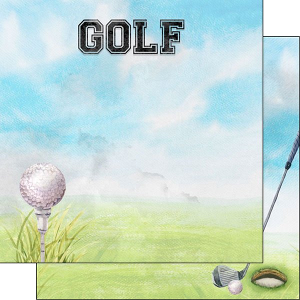 Golf Watercolor Double Sided 12 x 12 paper