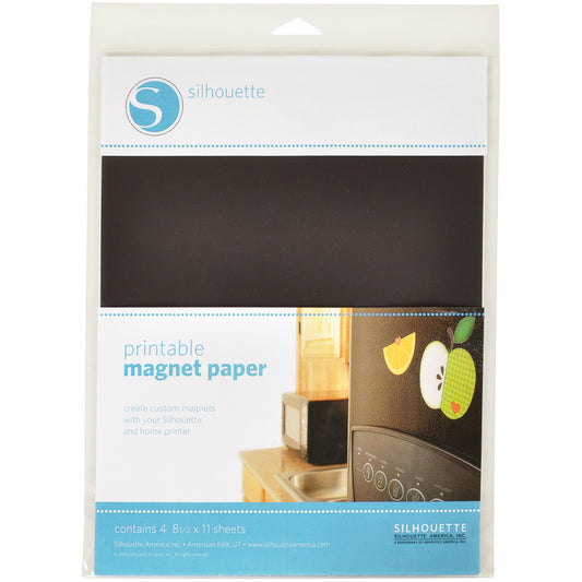 Silhouette Printable Magnet Paper 8.5"X11"-4/Pkg