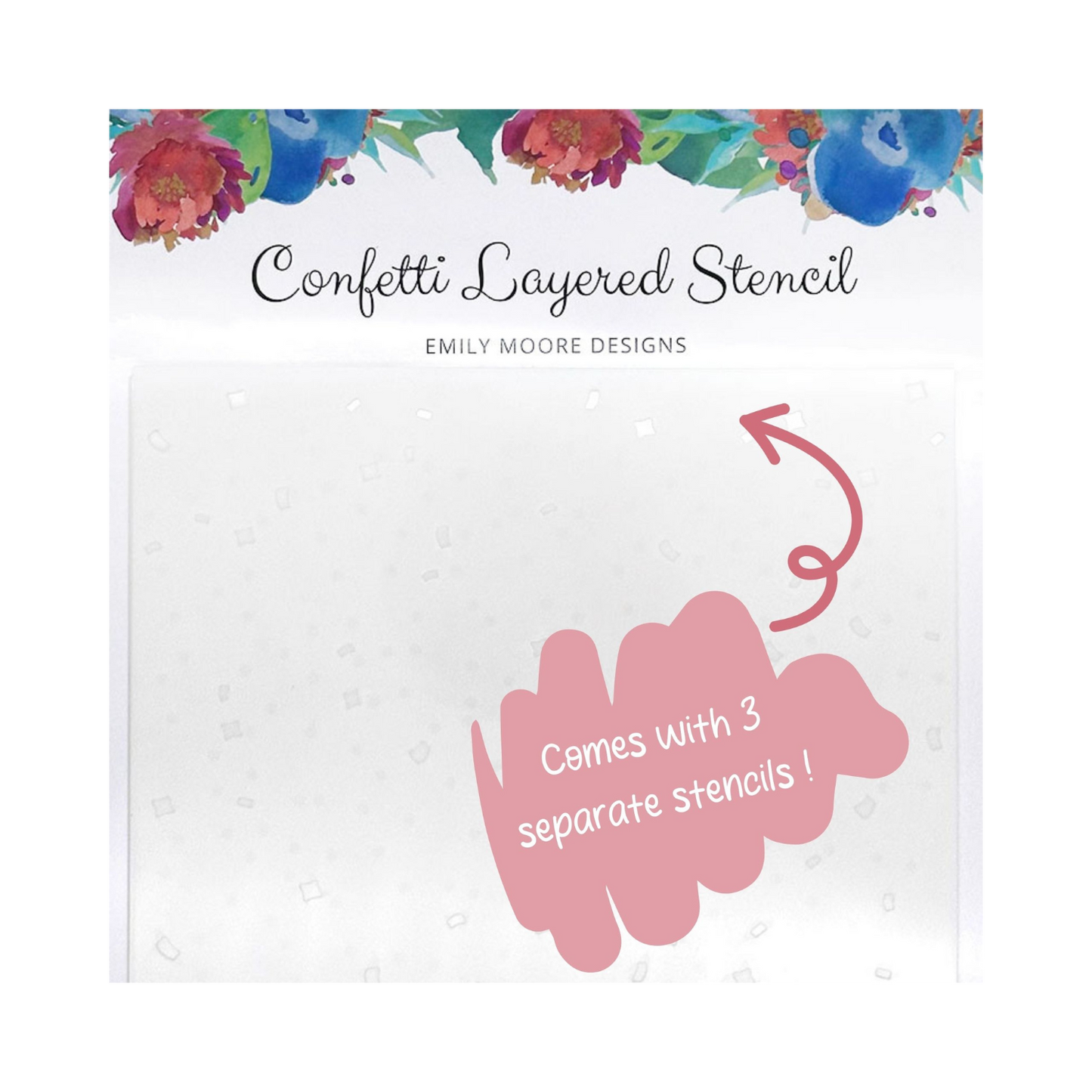 Confetti Layered Stencil - 6x6