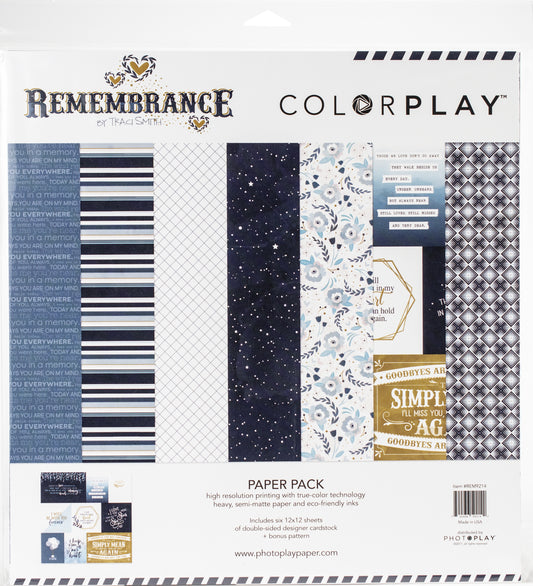 ColorPlay Collection Pack 12"X12"-Remembrance, 6 Designs/2 Each + Bonus