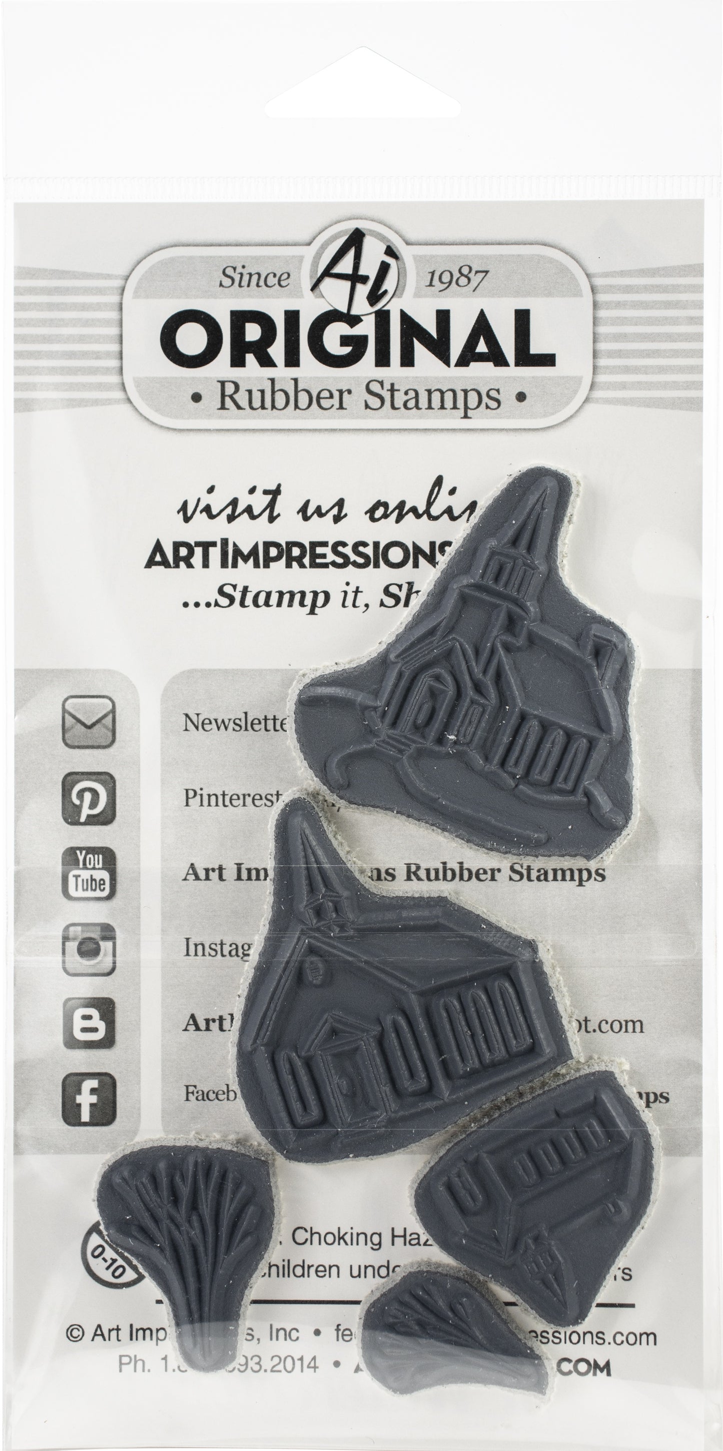 Art Impressions Watercolor Cling Rubber Stamps-Church