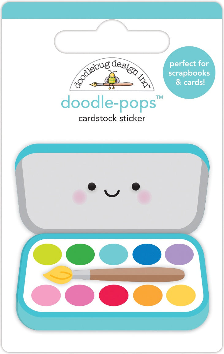 Doodlebug Doodle-Pops 3D Stickers-Paint Box, School Days