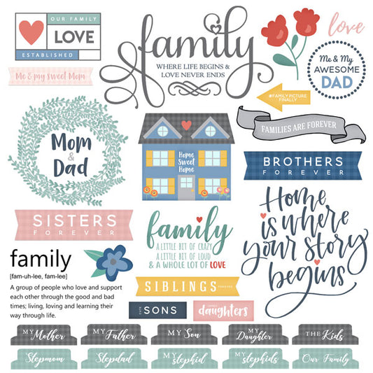 Family Sayings 12 x 12 Sticker