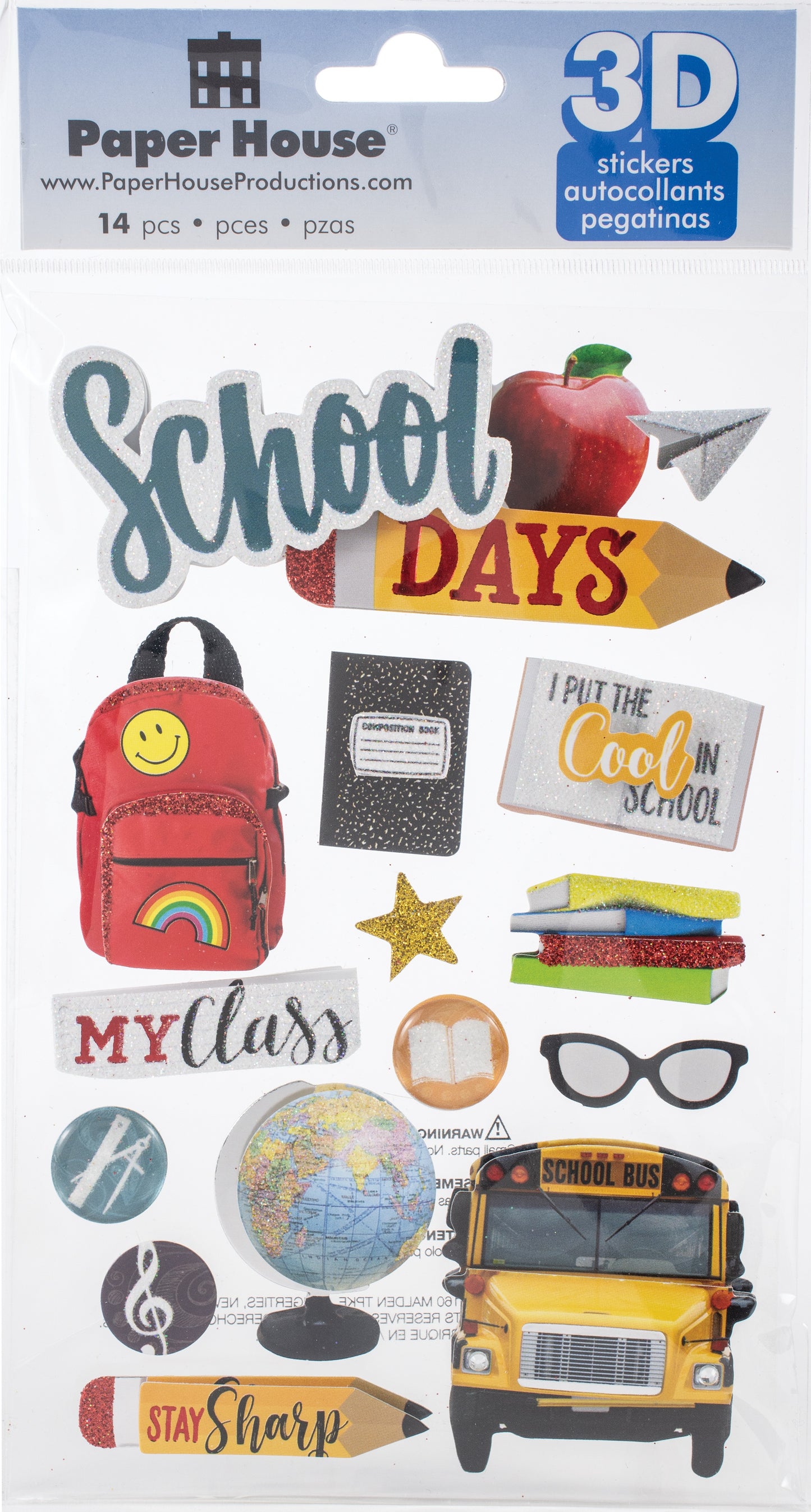 Paper House 3D Stickers-School