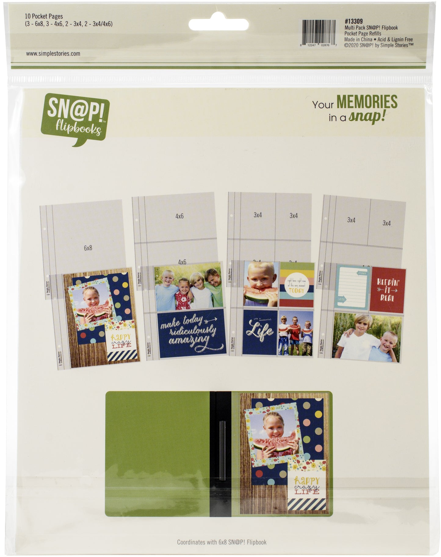 Simple Stories Sn@p! Pocket Pages For 6"X8" Flipbooks 10/Pkg-Multi Pack