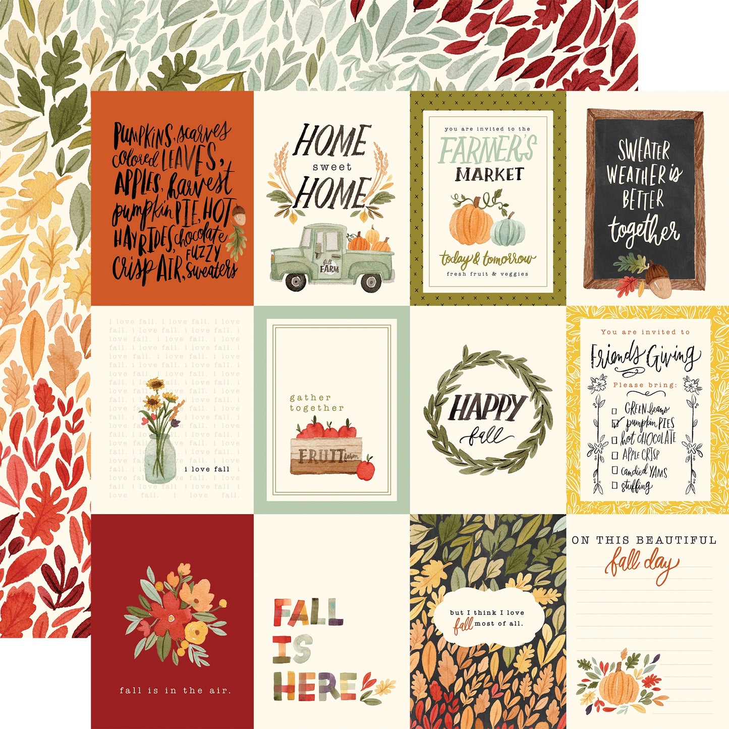 Hello Autumn Double-Sided Cardstock 12"X12"-