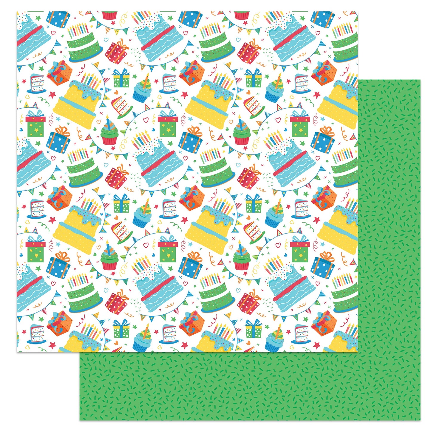 Norbert's Birthday Double-Sided Cardstock 12"X12"-Streamers