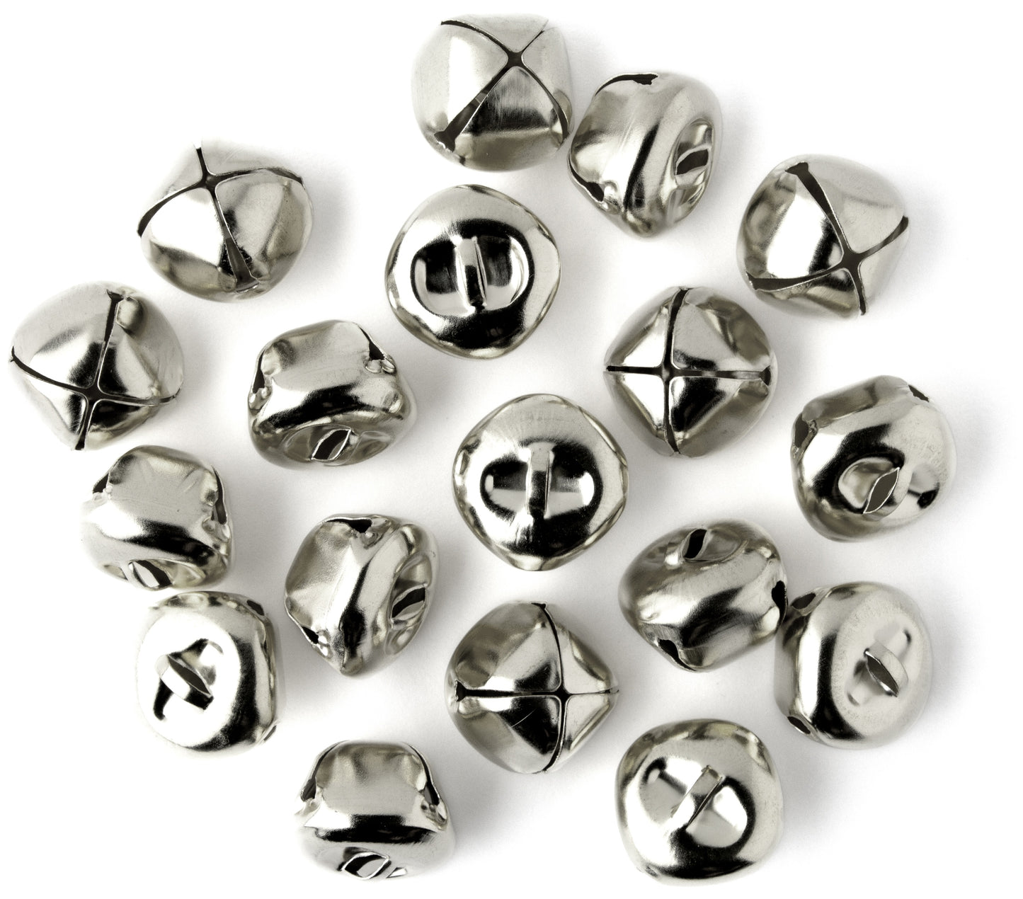 CousinDIY Jingle Bells 1" 18/Pkg-Silver
