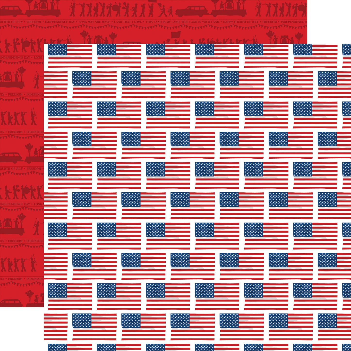 God Bless America Double-Sided Cardstock 12"X12"-Border Strips