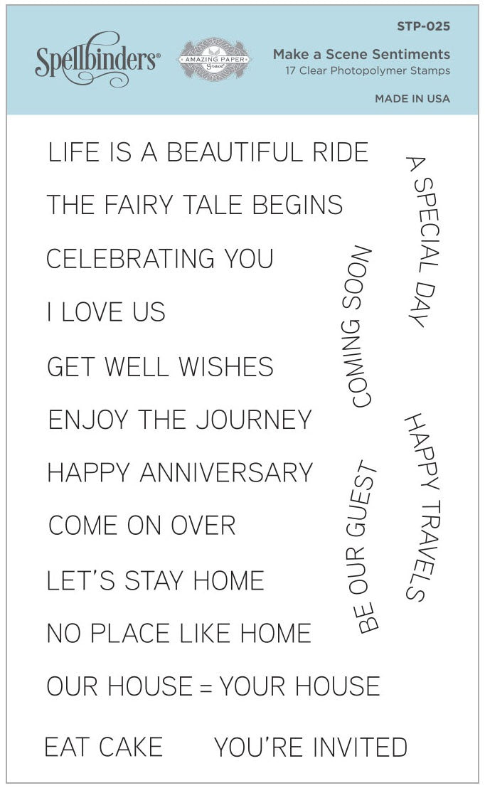 Spellbinders Clear Acrylic Stamps-Make A Scene Sentiments