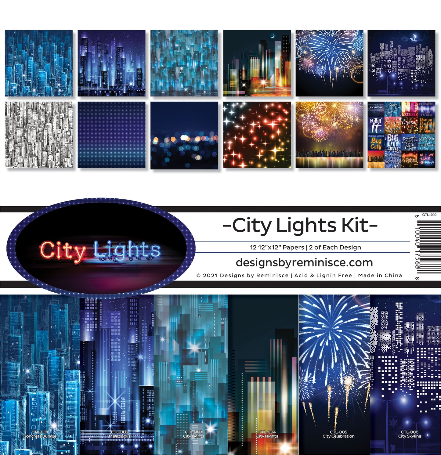 Reminisce Collection Kit 12"X12"-City Lights