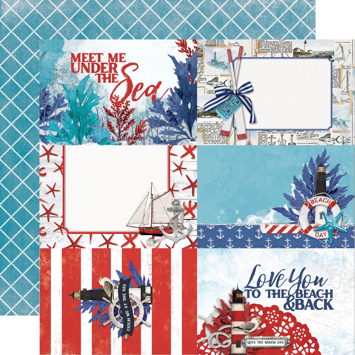 Simple Vintage Vintage Seas Double-Sided Cardstock 12"X12"-4"X6" Elements