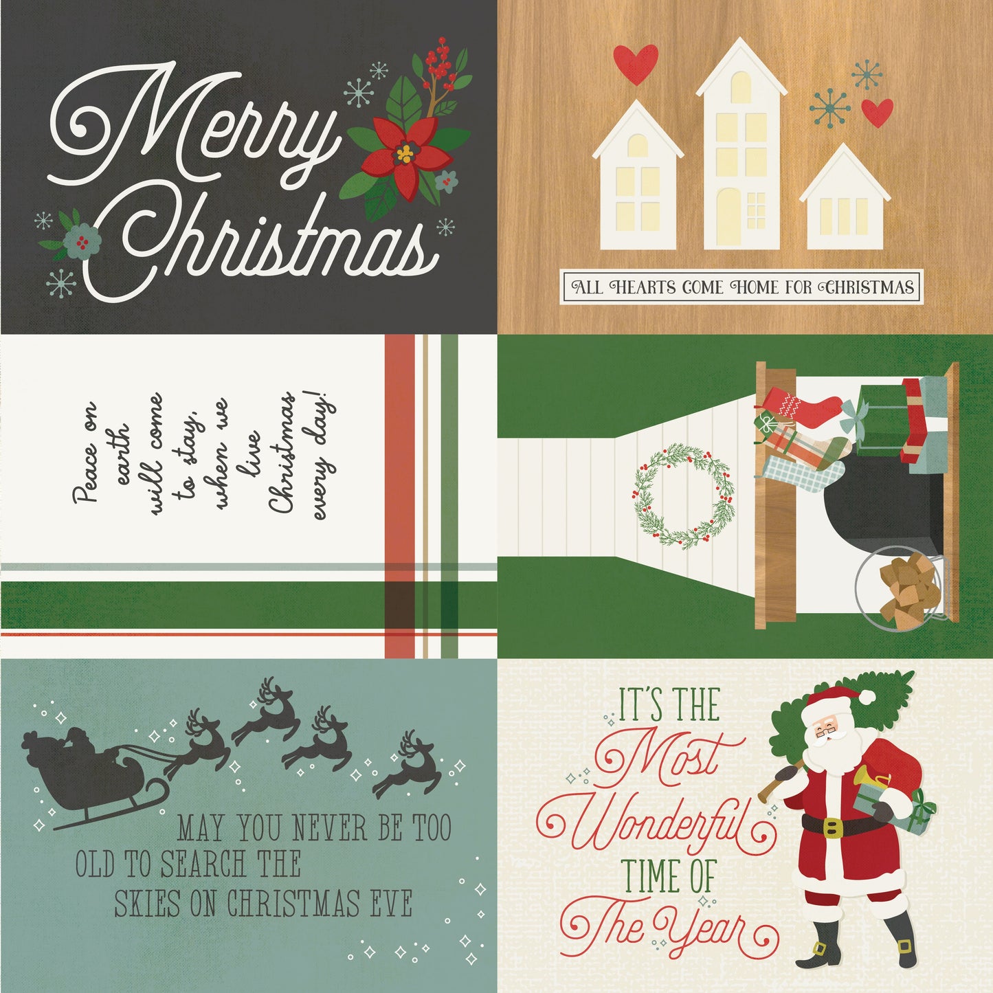Hearth & Holiday Double-Sided Cardstock 12"X12"-4"X6" Elements