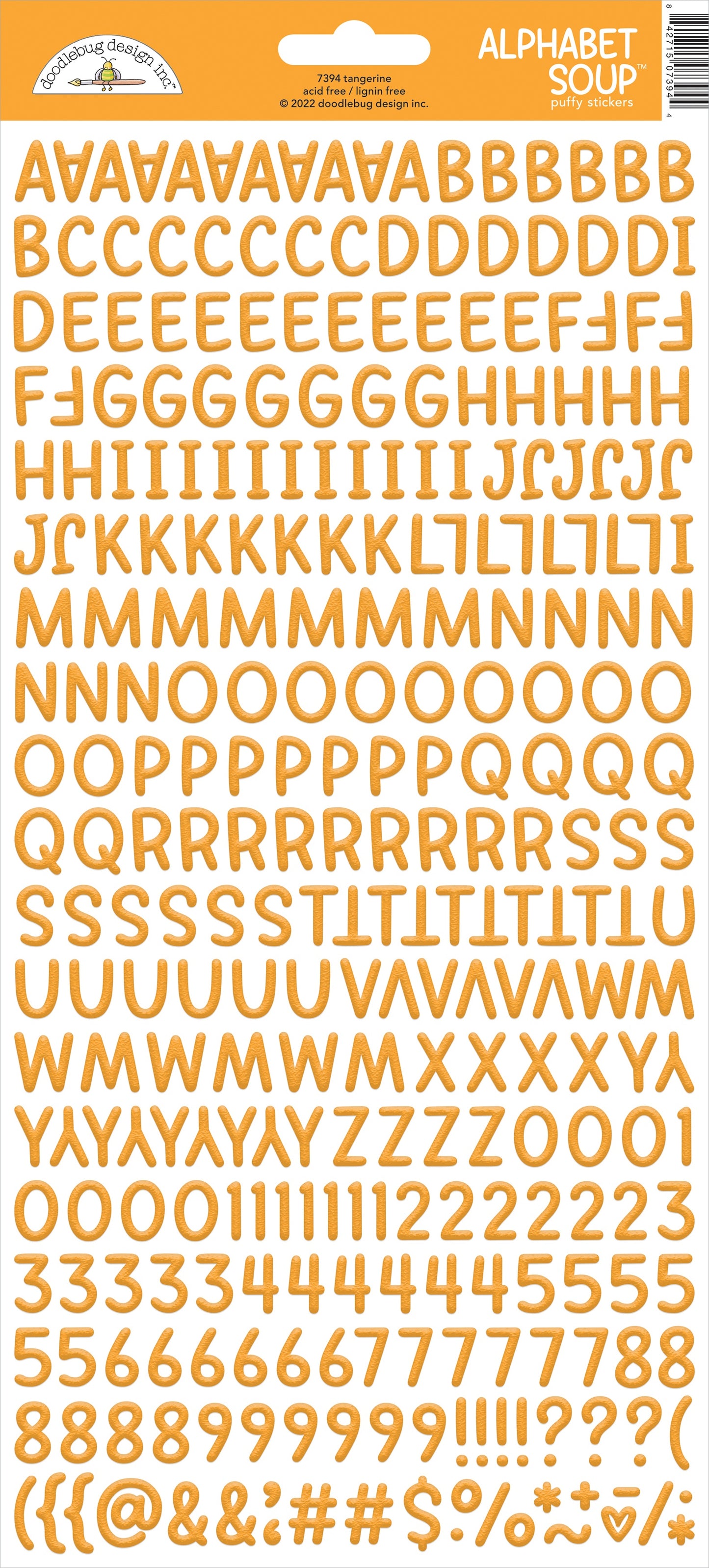 Doodlebug Alphabet Soup Puffy Stickers 6"X13"-Select Style
