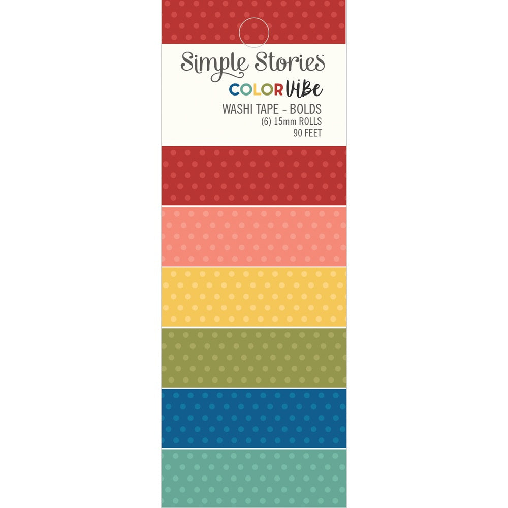 Simple Stories Color Vibe Washi Tape 6/Pkg-Bolds