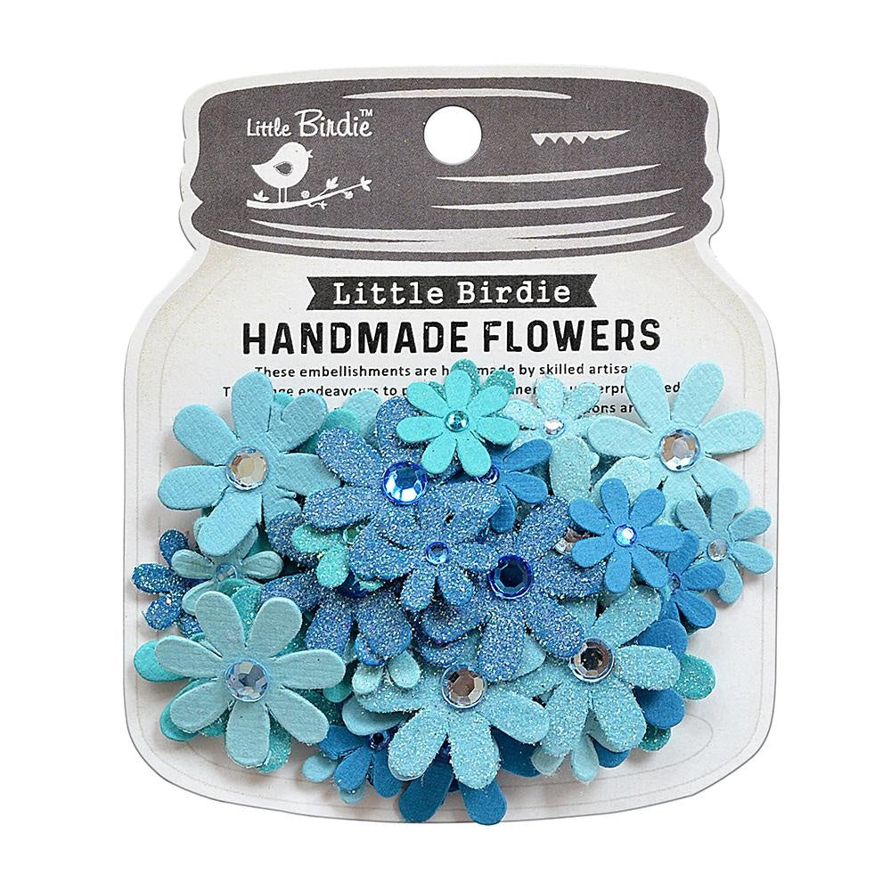 Little Birdie Sparkle Florettes Paper Flowers 60/Pkg-Lavender Whisper