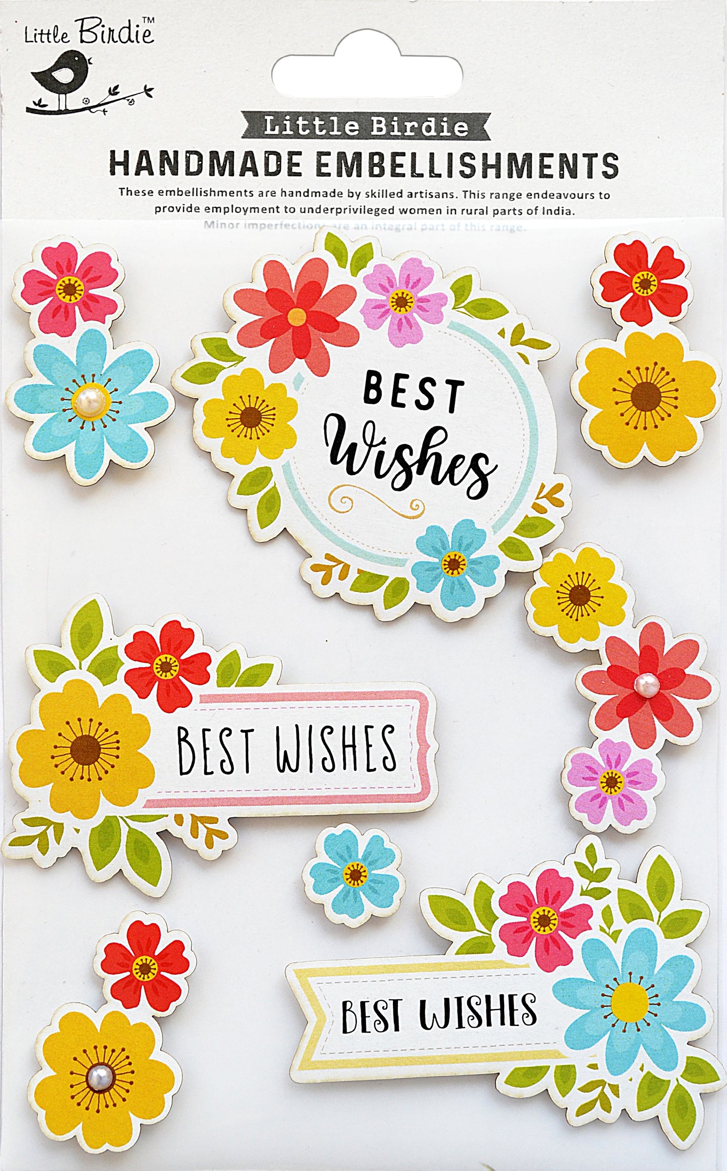 Little Birdie Sticker Embellishment 8/Pkg-Happy Fourth of July