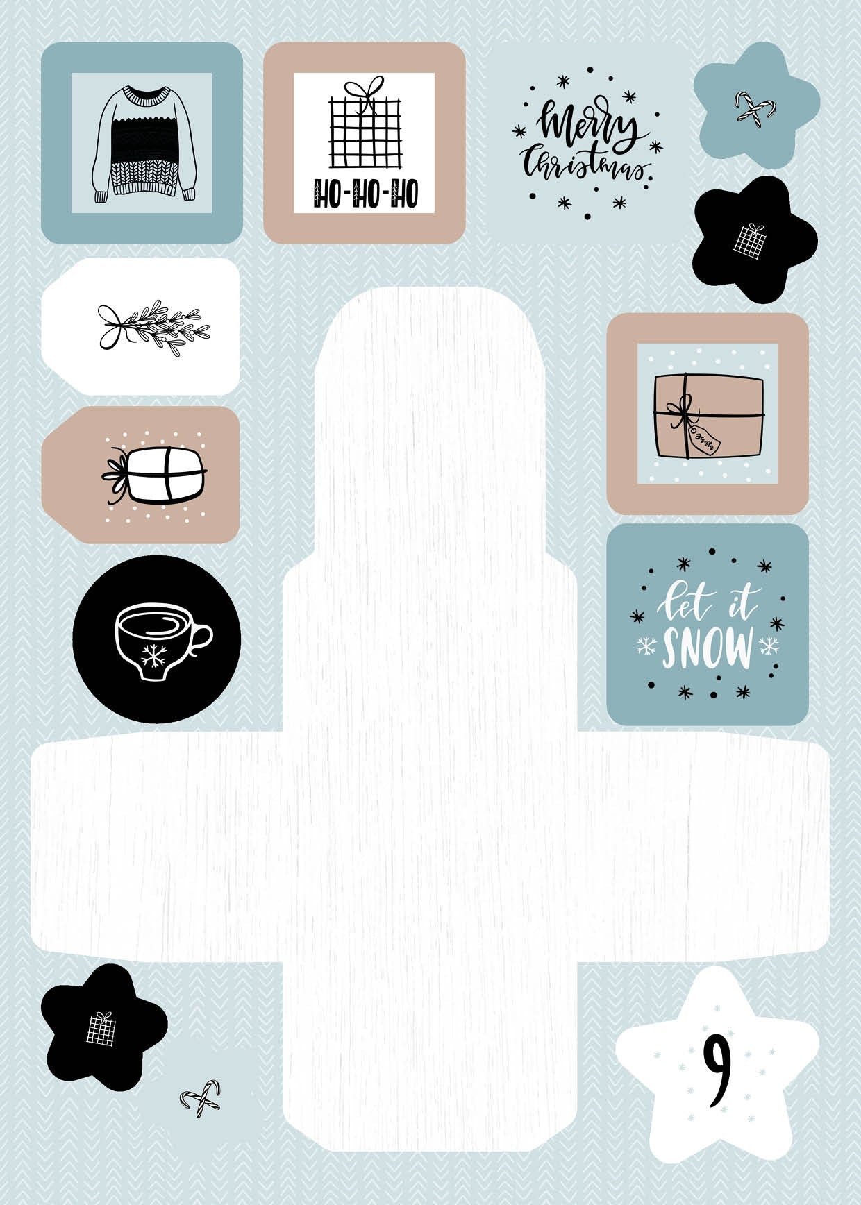 Studio Light Essentials DIY Die-Cut Block Advent Calendar-Nr. 29, Scandinavian Christmas