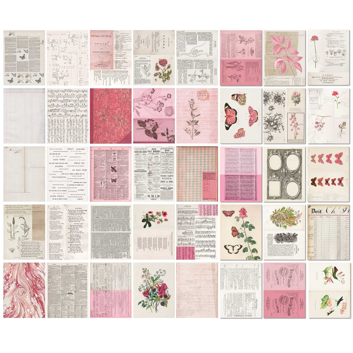 49 And Market Collage Sheets 6"X8" 40/Pkg-Color Swatch: Blossom