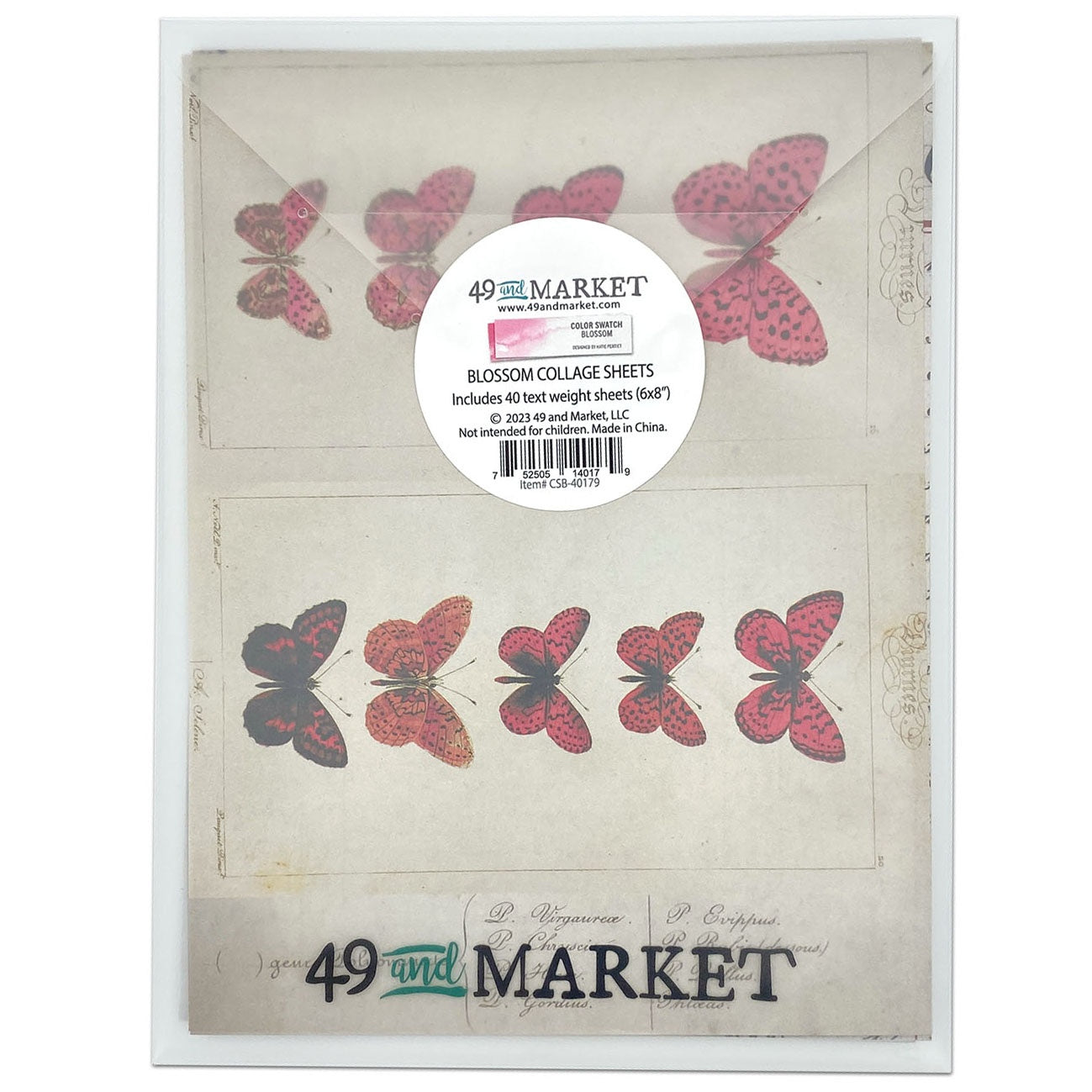 49 And Market Collage Sheets 6"X8" 40/Pkg-Color Swatch: Blossom