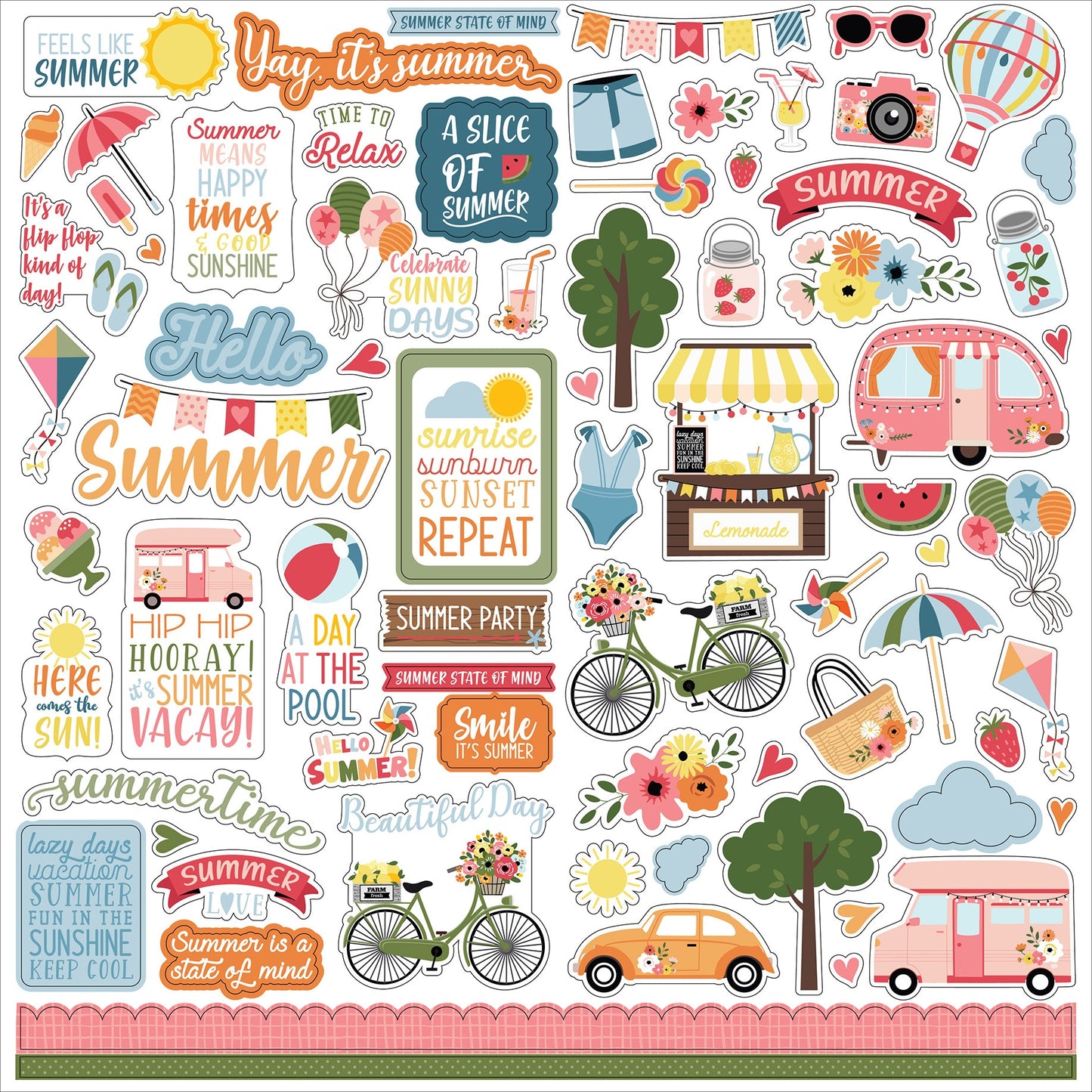 Here Comes The Sun Cardstock Stickers 12"X12"-Elements