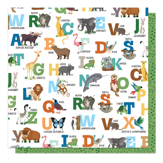 A Day At The Zoo Double-Sided Cardstock 12"X12"-