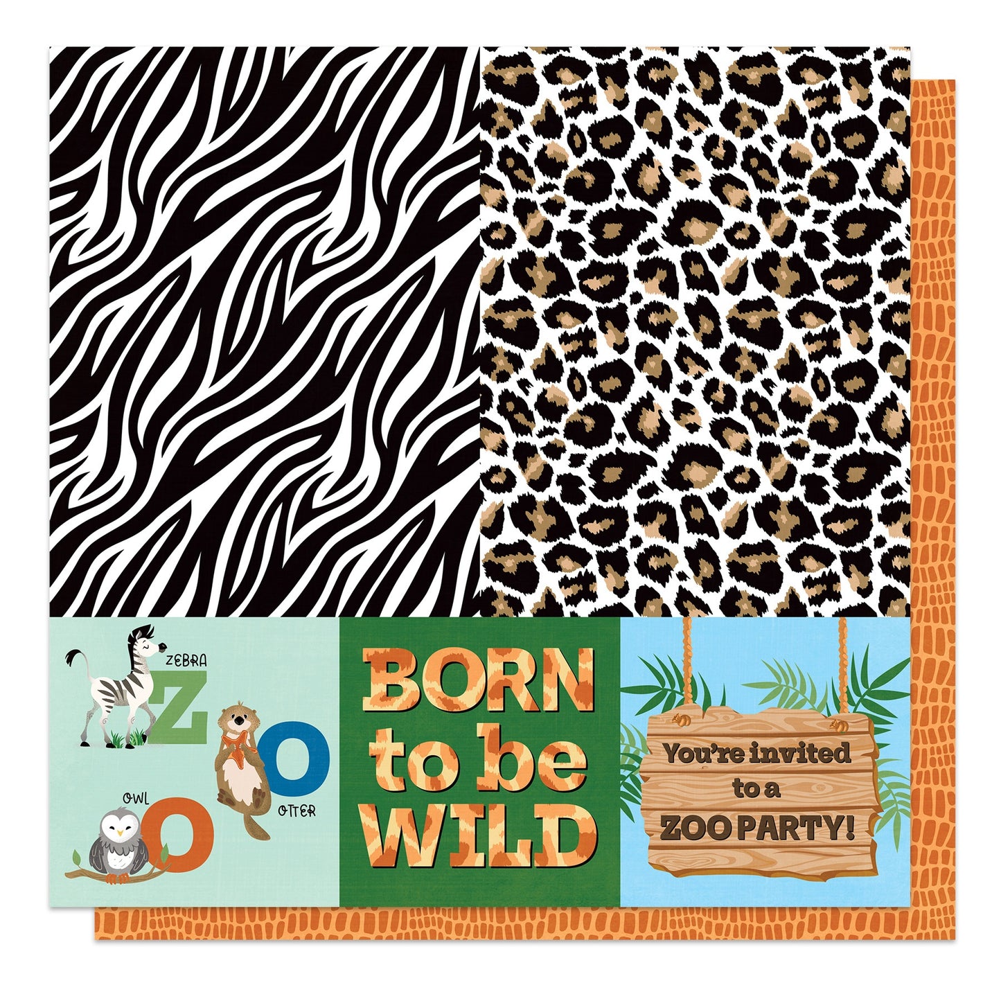 A Day At The Zoo Double-Sided Cardstock 12"X12"-
