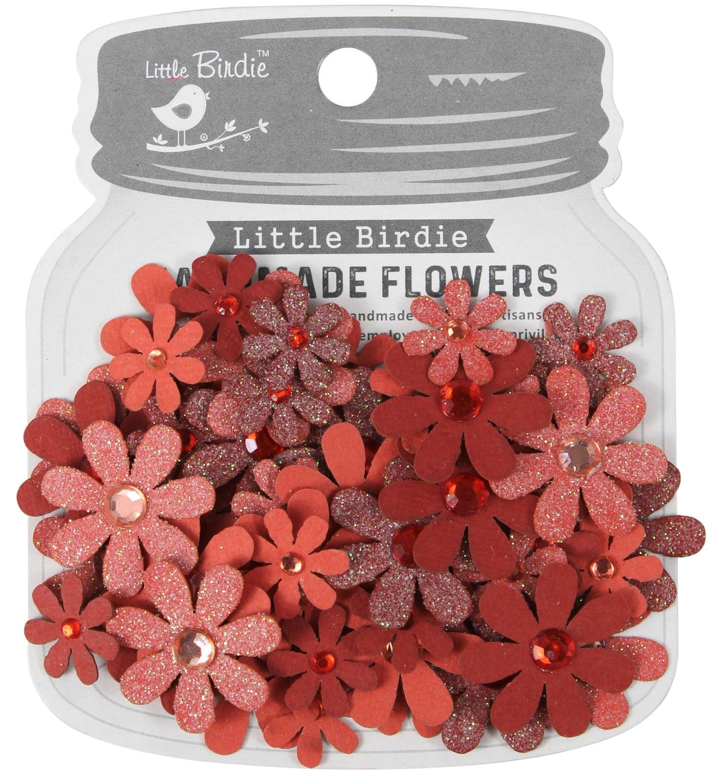 Little Birdie Sparkle Florettes Paper Flowers 60/Pkg-Lavender Whisper