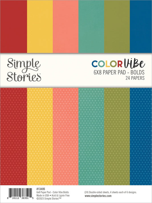 Simple Stories Double-Sided Paper Pad 6"X8" 24/Pkg-Color Vibe Bolds