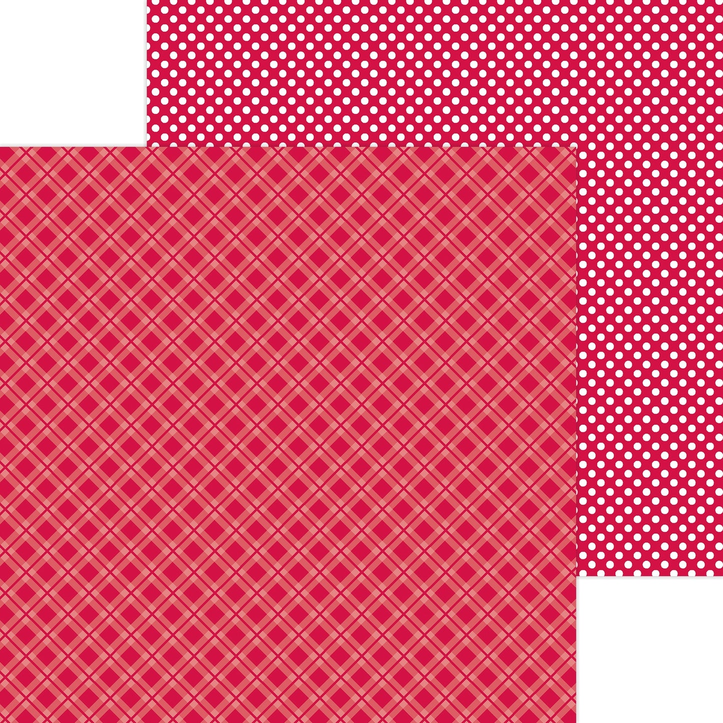 Doodlebug Petite Prints Plaid/Polka Dot Cardstock 12"X12"- Select Style
