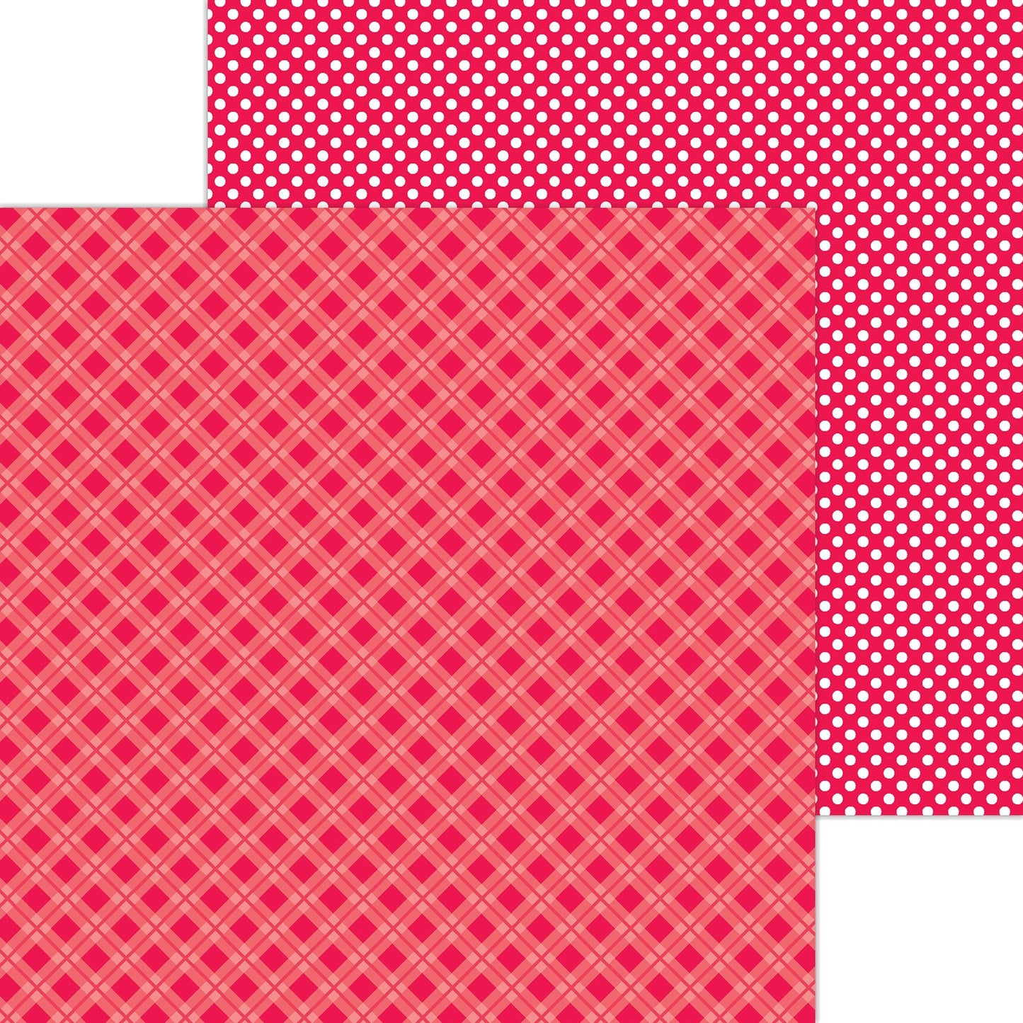Doodlebug Petite Prints Plaid/Polka Dot Cardstock 12"X12"- Select Style