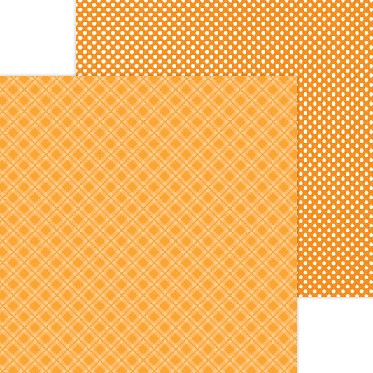 Doodlebug Petite Prints Plaid/Polka Dot Cardstock 12"X12"- Select Style