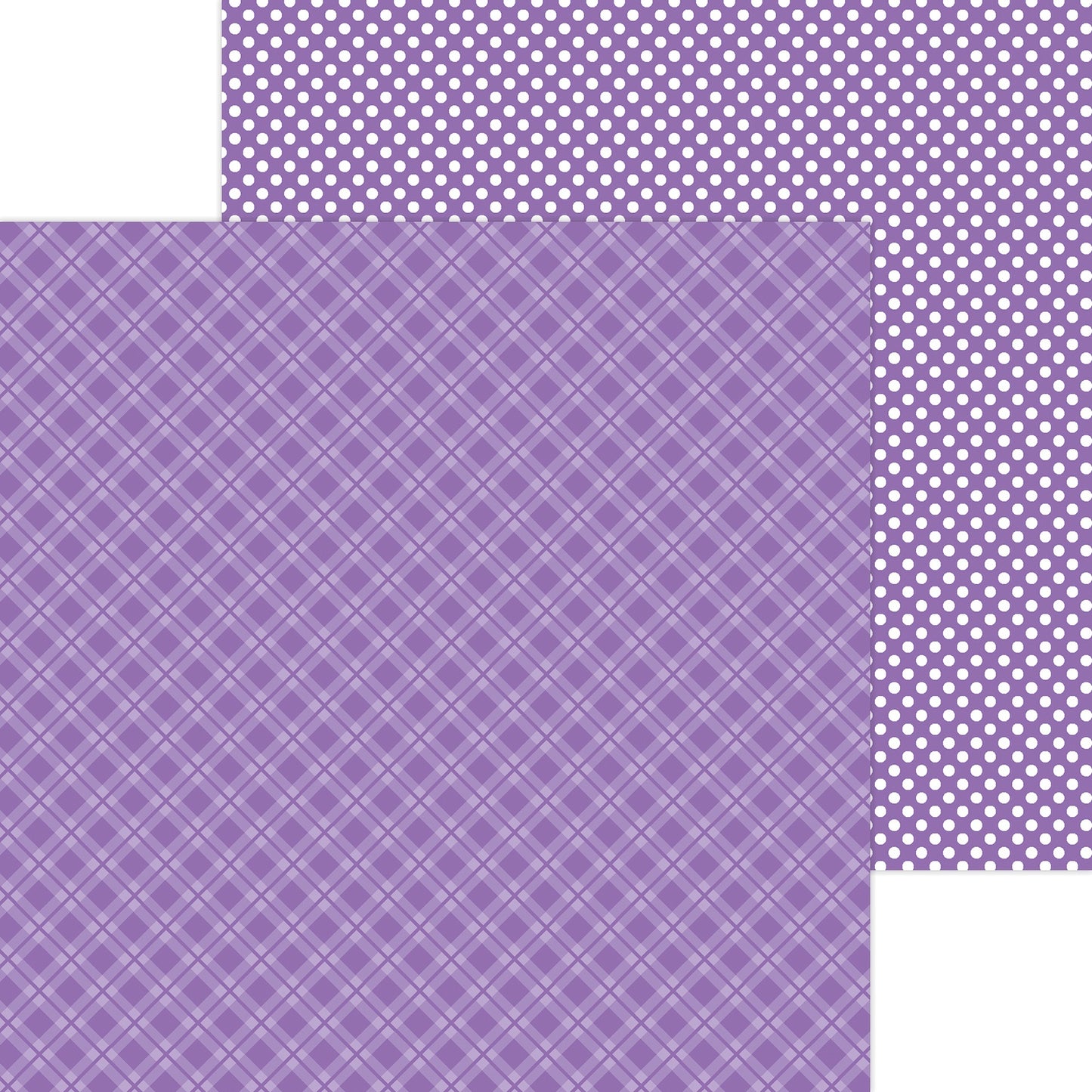 Doodlebug Petite Prints Plaid/Polka Dot Cardstock 12"X12"- Select Style