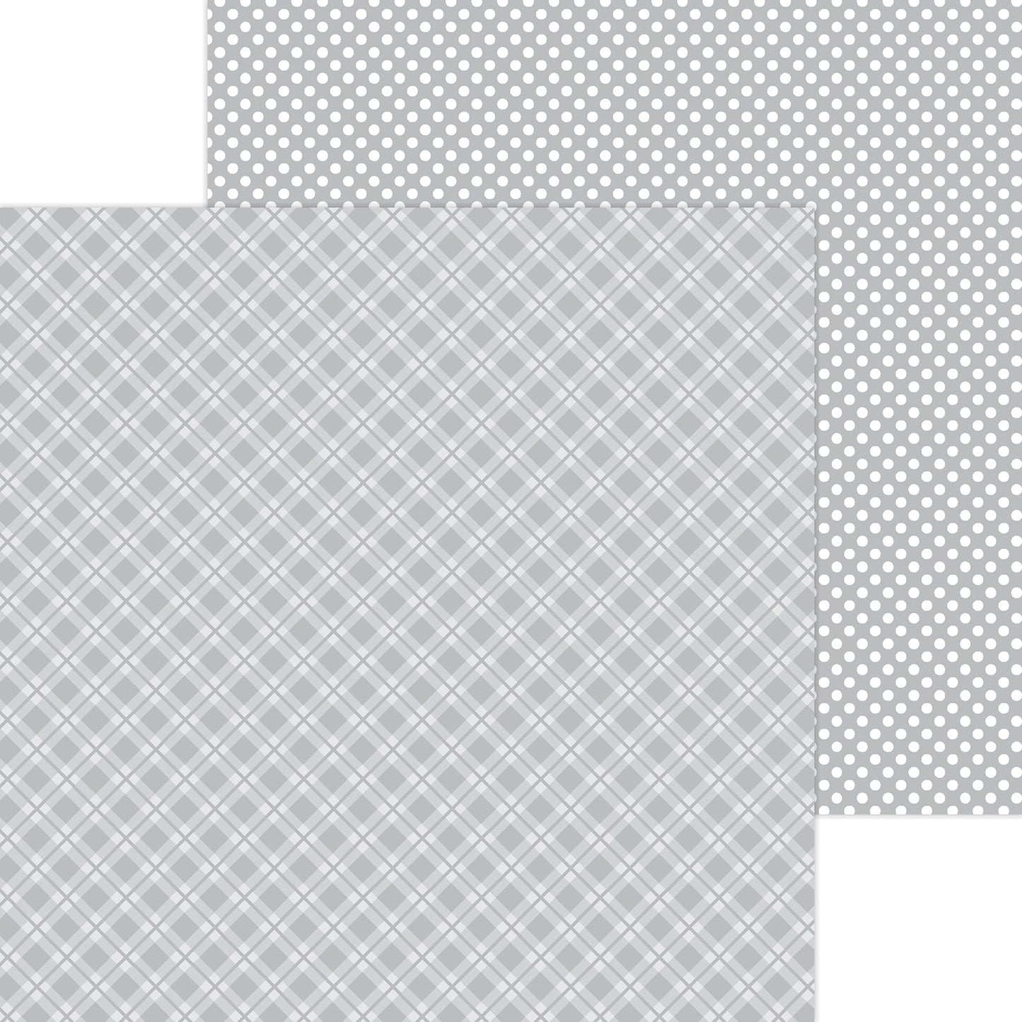 Doodlebug Petite Prints Plaid/Polka Dot Cardstock 12"X12"- Select Style