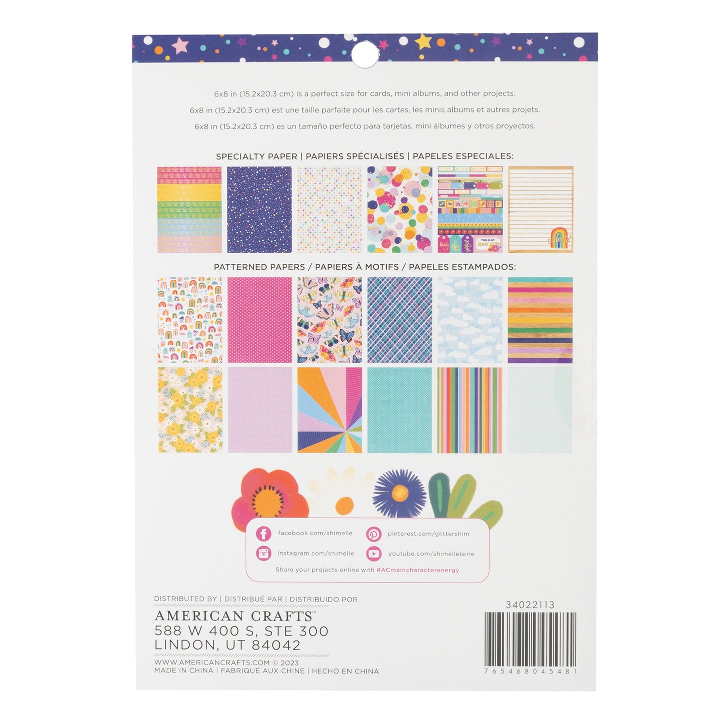 Shimelle Paper Pad 6"X8" 36/Pkg-Main Character Energy - Gold Foil