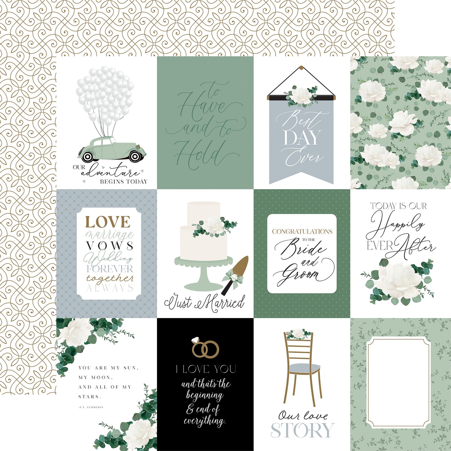Wedding Bells Double-Sided Cardstock 12"X12"-Select Style
