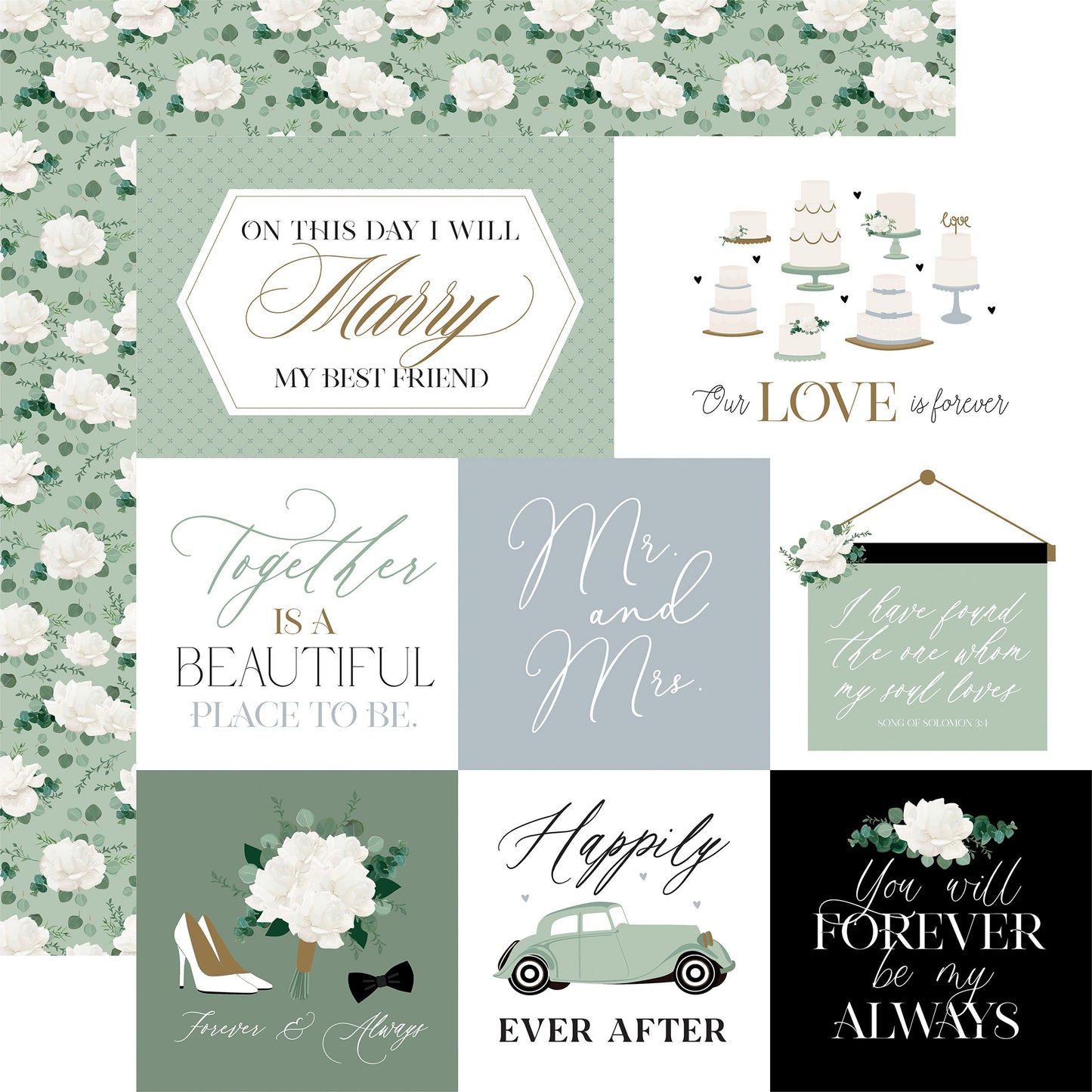 Wedding Bells Double-Sided Cardstock 12"X12"-Select Style